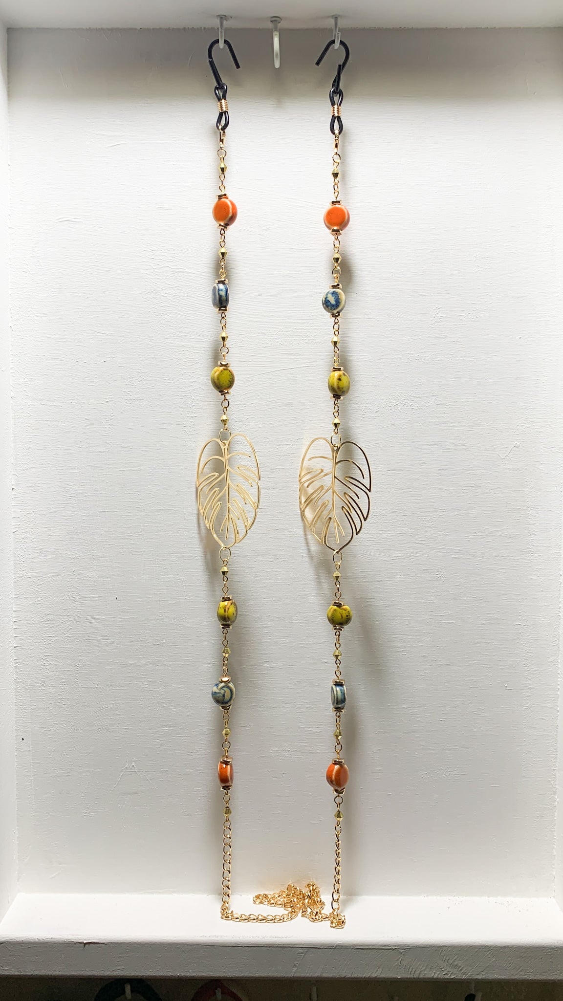 Golden Monsteras Eyeglass Chains