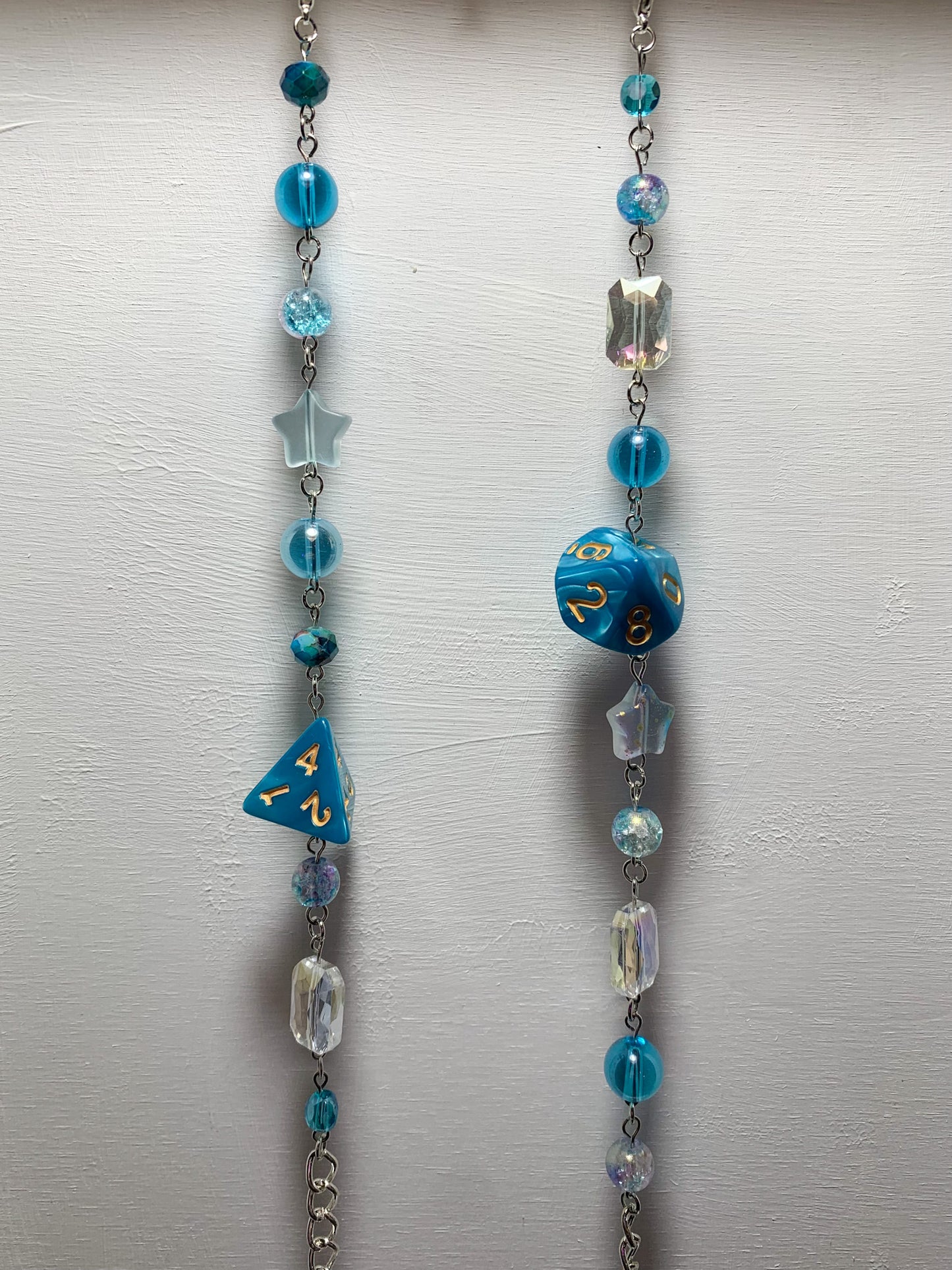 Dice Series, Aqua Eyeglass Chains