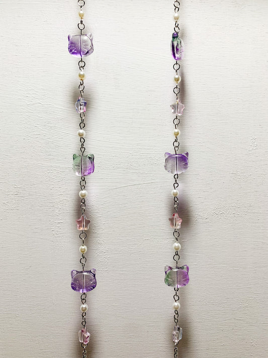 Fluorite Felines Eyeglass Chains