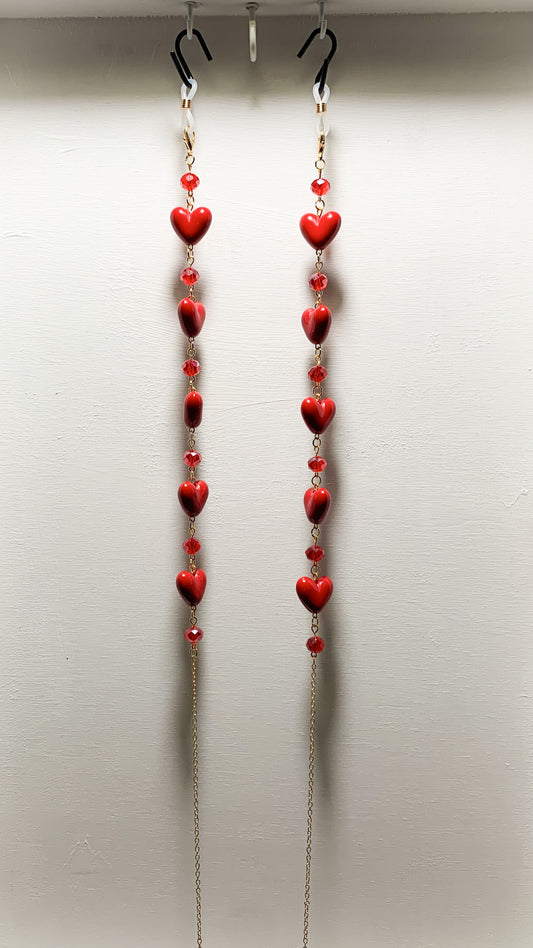 Red Hearts Eyeglass Chains