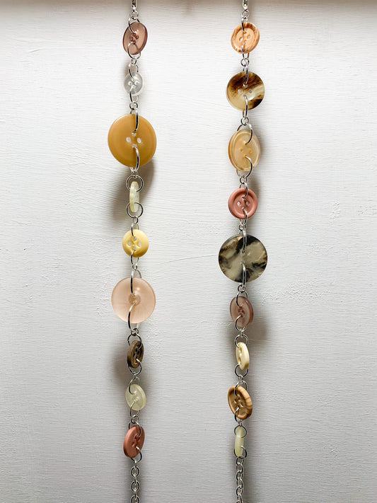 Wood Grain Buttons Eyeglass Chains